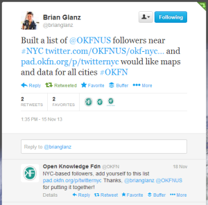 tweets about the @OKFNUS NYC list from 20131115 